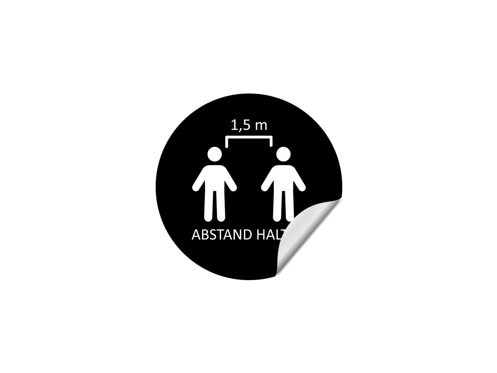 B-Wall Sticker Rund_Abstand halten