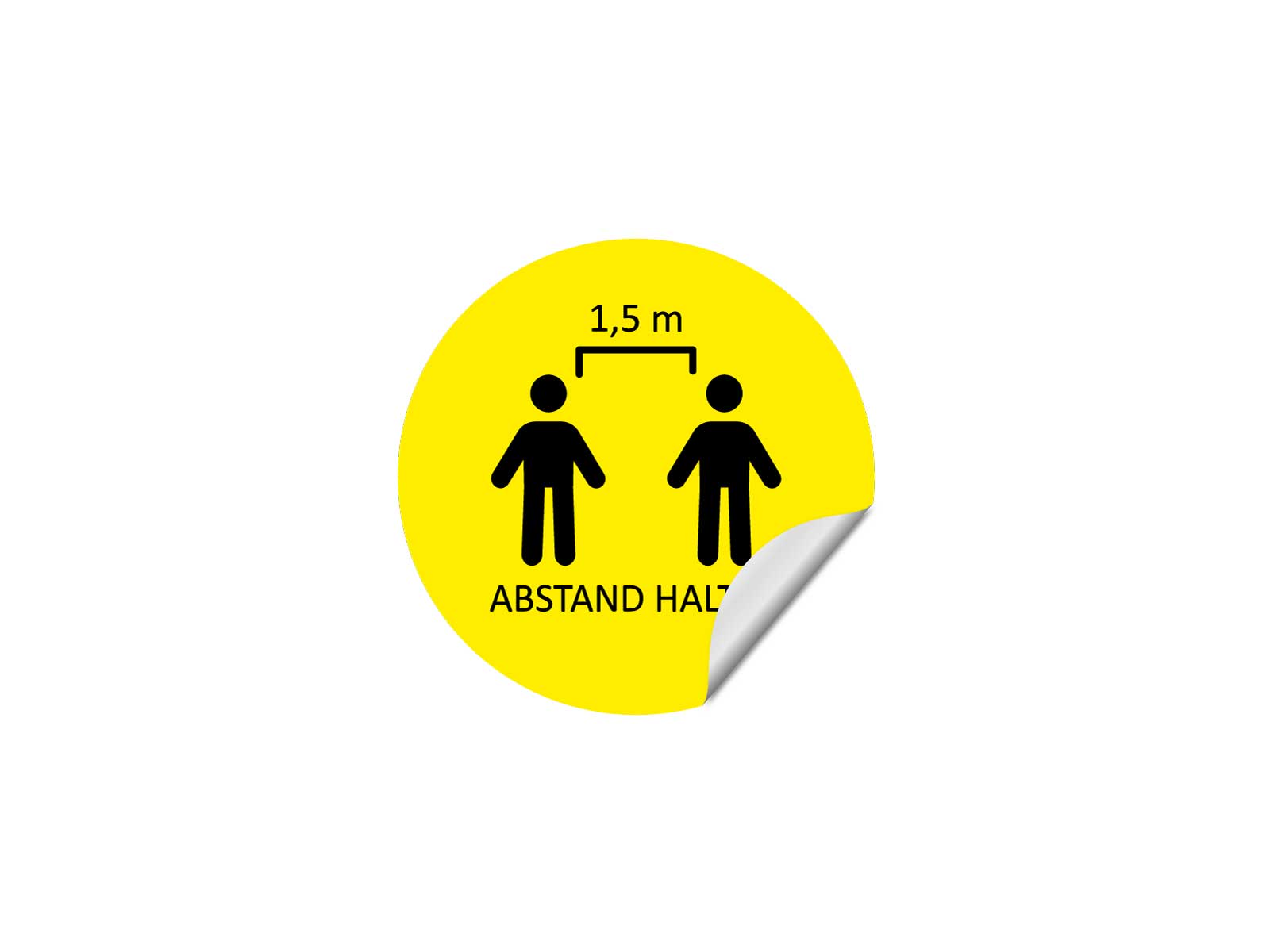 B-Wall Sticker Rund_Abstand halten